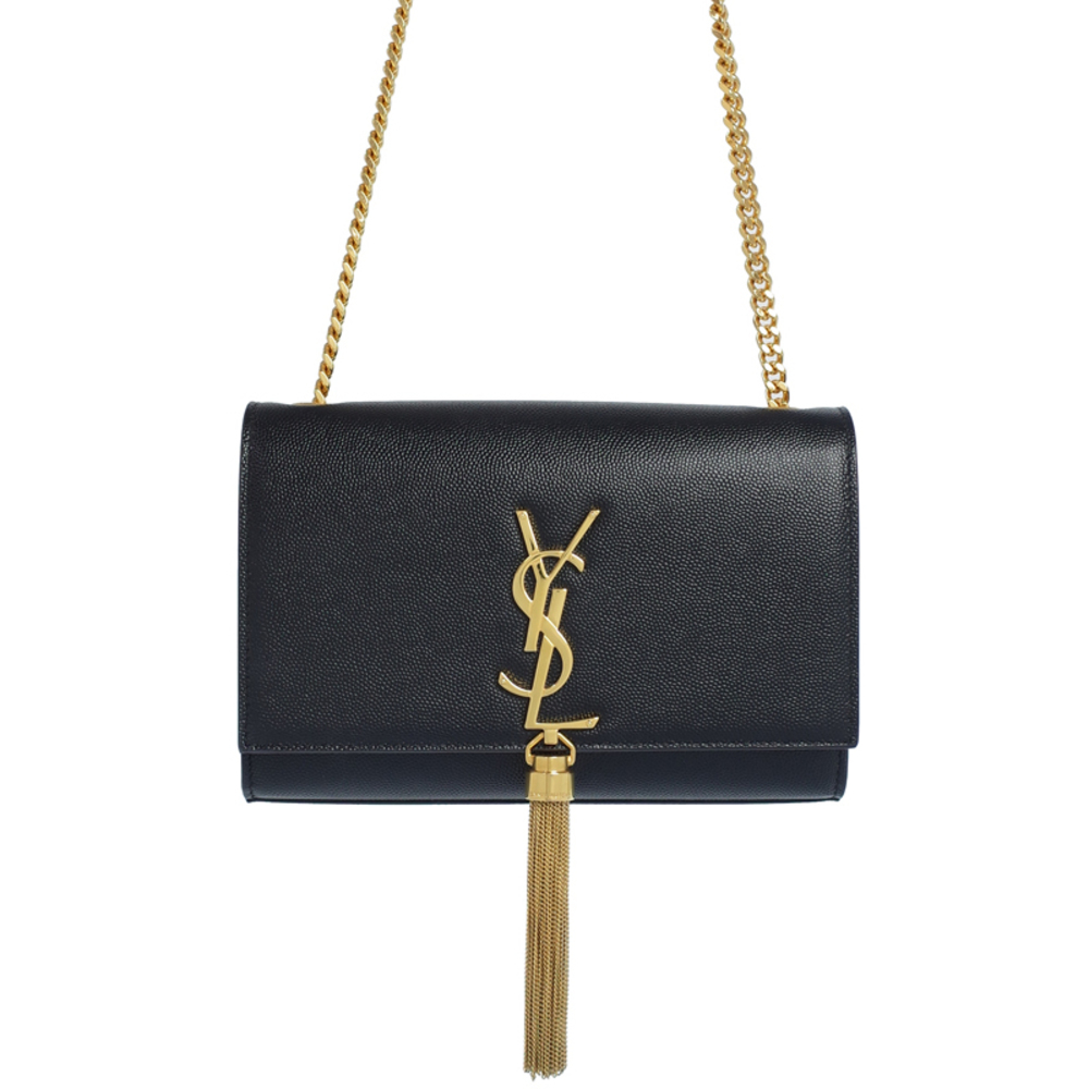 Saint Laurent Paris Logo Kate Chain Shoulder Bag Black